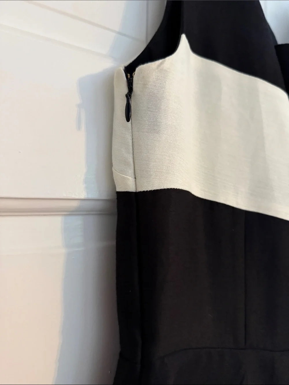 NWT kate spade Black and Cream Colorblock Sleeveless Fit-and-Flare Dress